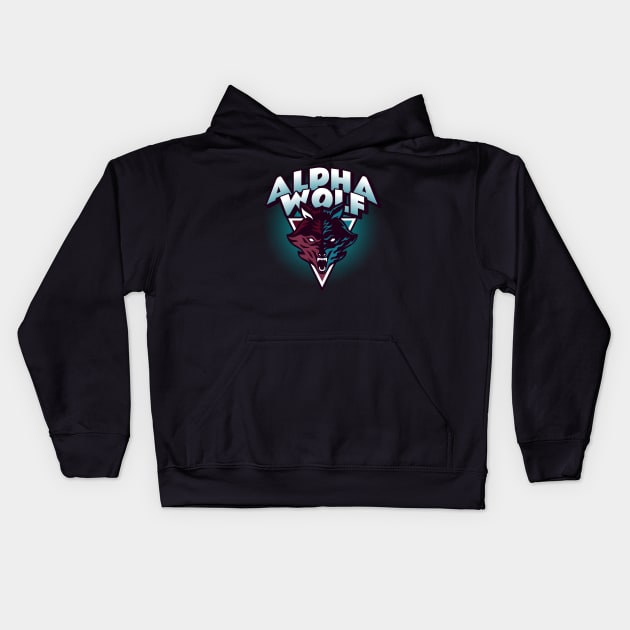 Alpha wolf art Kids Hoodie by Wolf Clothing Co